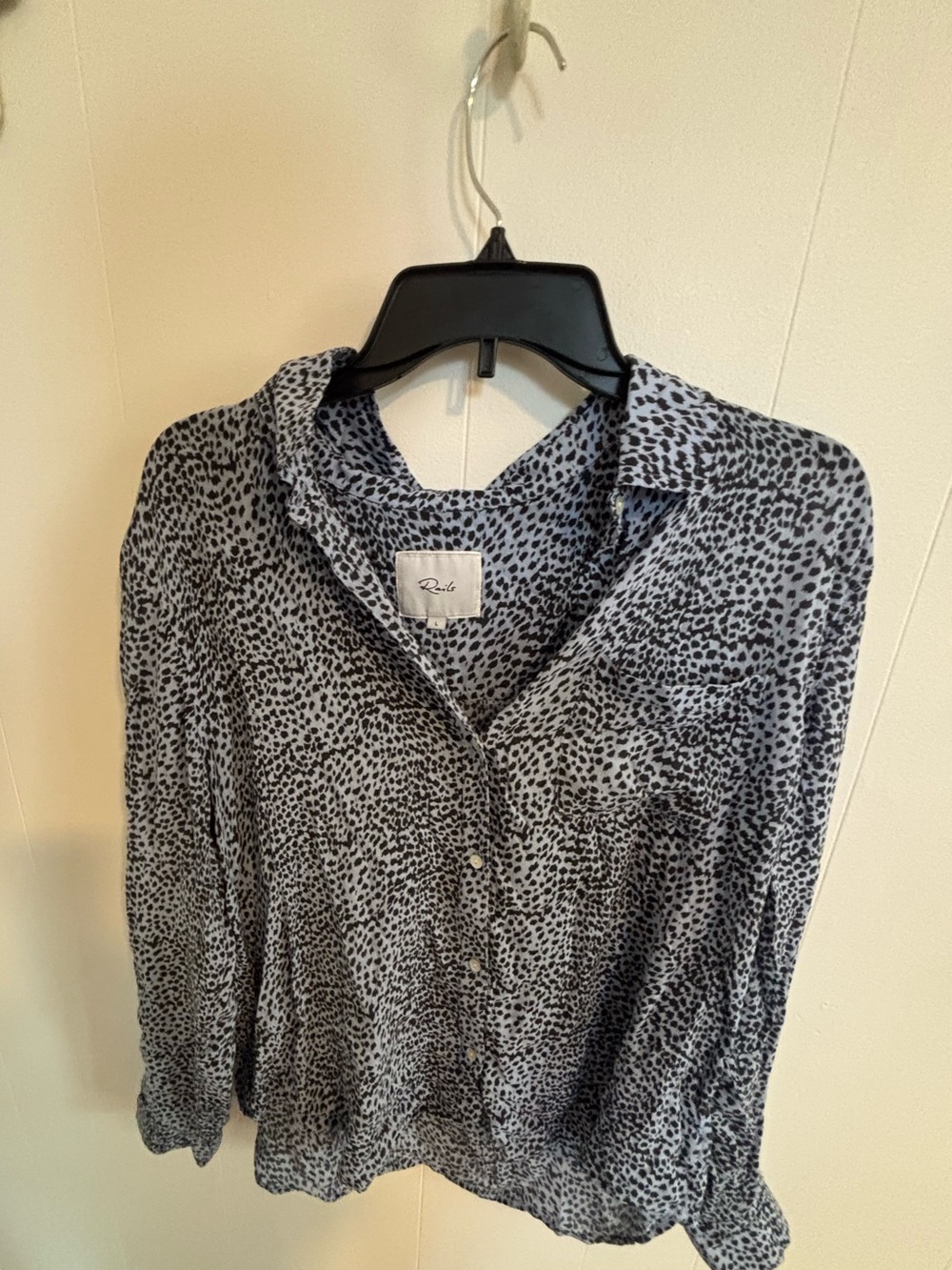 Rails Black & Light Gray Dalmatian Print Button Shirt